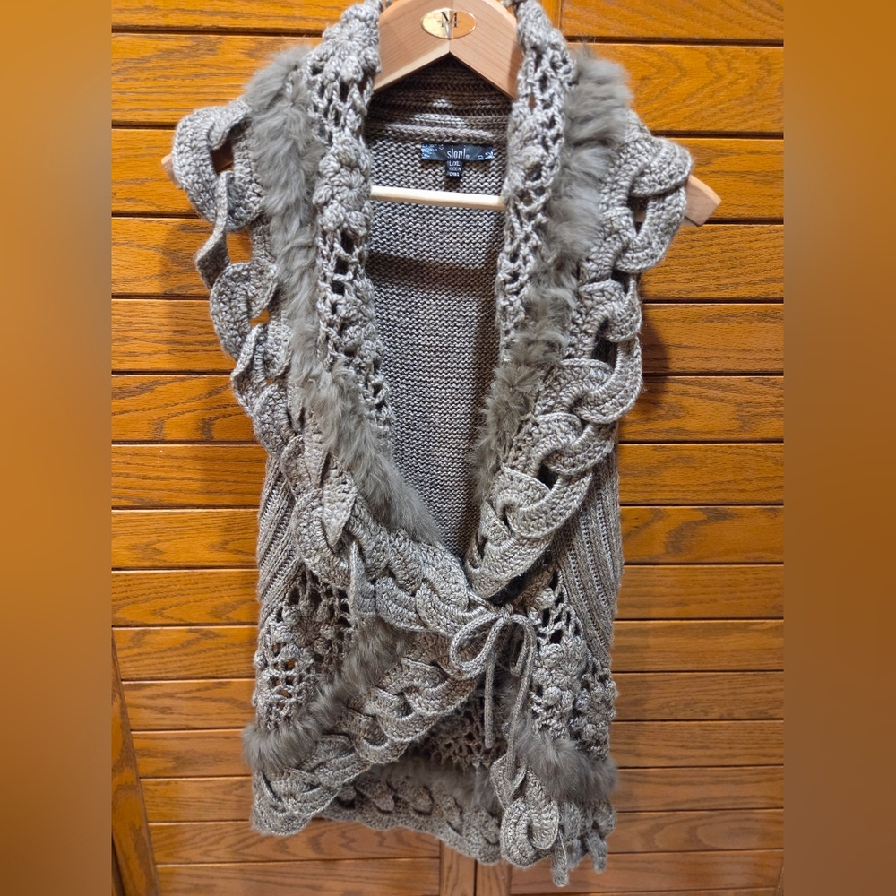 Gray Knit Sweater Vest